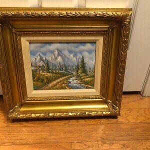 oil painting on canvas with gold frame 8" X 10"